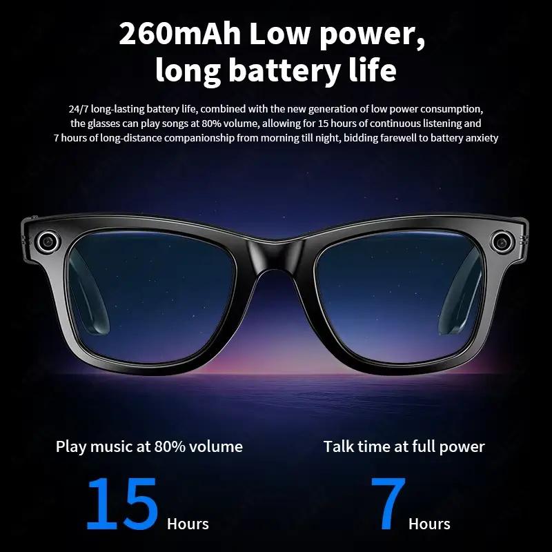 Smart Glasses with Interactive AI Translation, Smart Sunglasses, Bluetooth Calling, Music Playback, Ideal for Photography and Videos, Compatible with iOS, Release Date: 2025