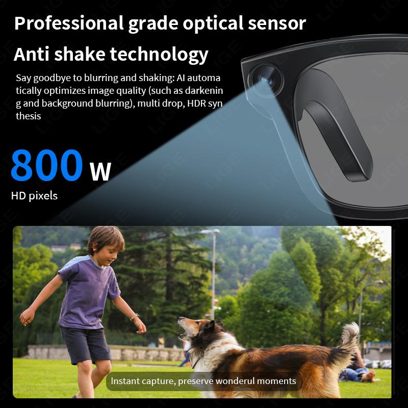 Smart Glasses, 800W Pixels, HD Shooting Video Recording, Voice Assistant, AI Translation, Multi-Functional Camera, Smart Glasses, New