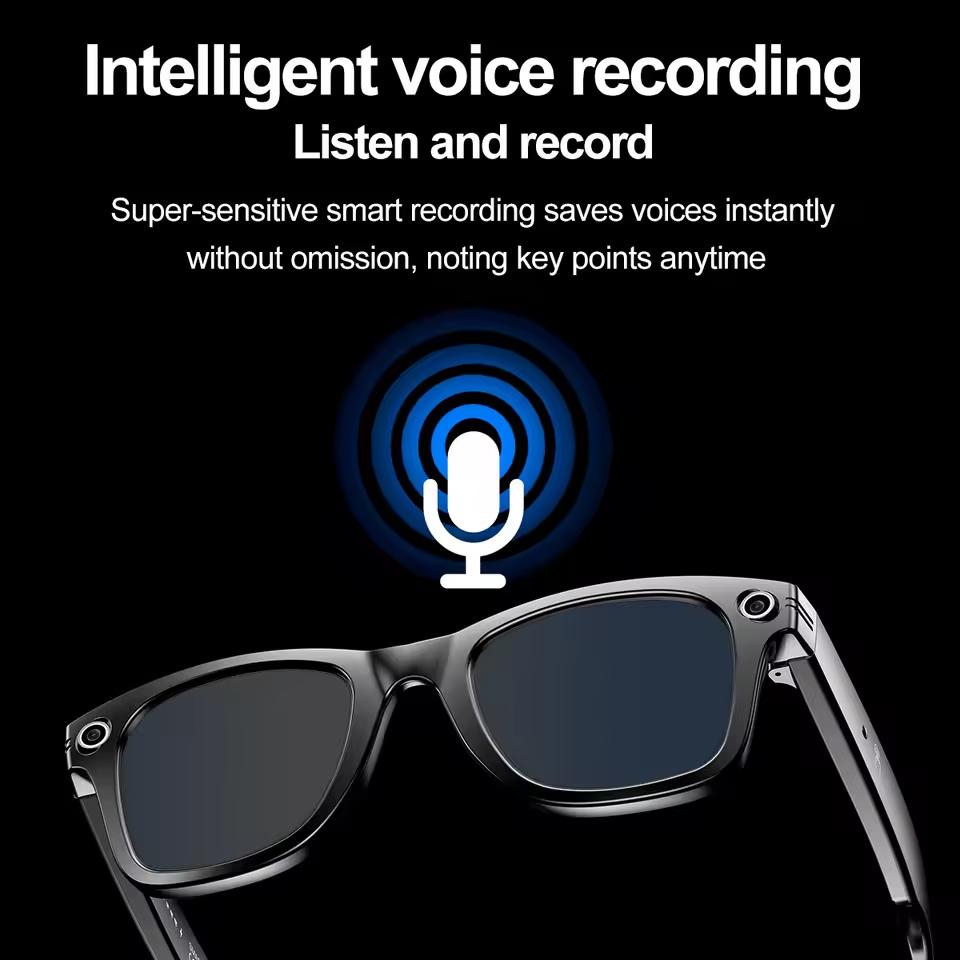 New 8 Million Pixels Camera Smart Glasses Recording Videos AI Photo Recognition Answer Translation Waterproof Blue light Glasses