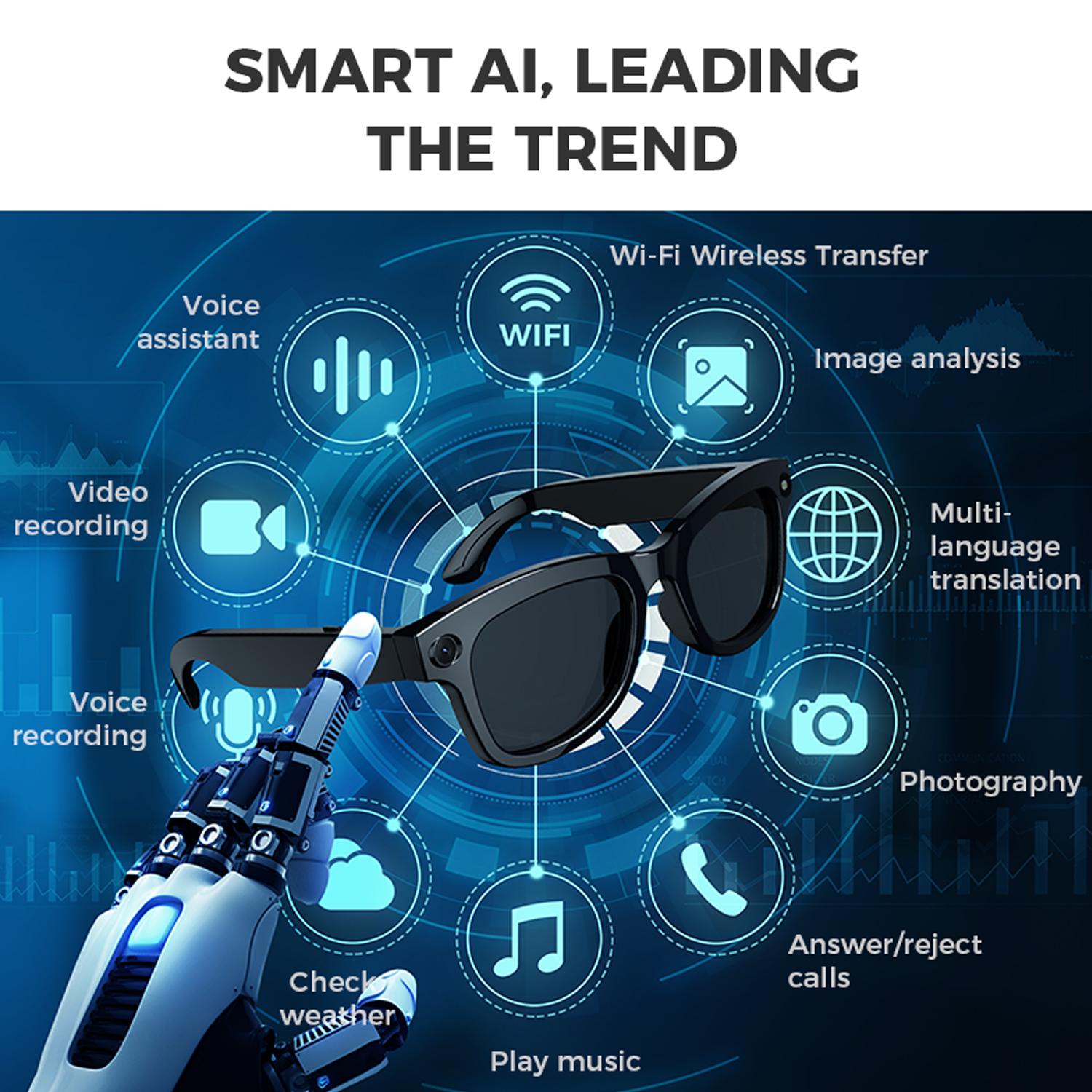 Why AI Smart Glasses Built-in HD Camera Anti-UV Sunglasses Video Recorder Shooting Glasses Bluetooth Call Voice Assistant Camcorder is Changing the Game in 2024