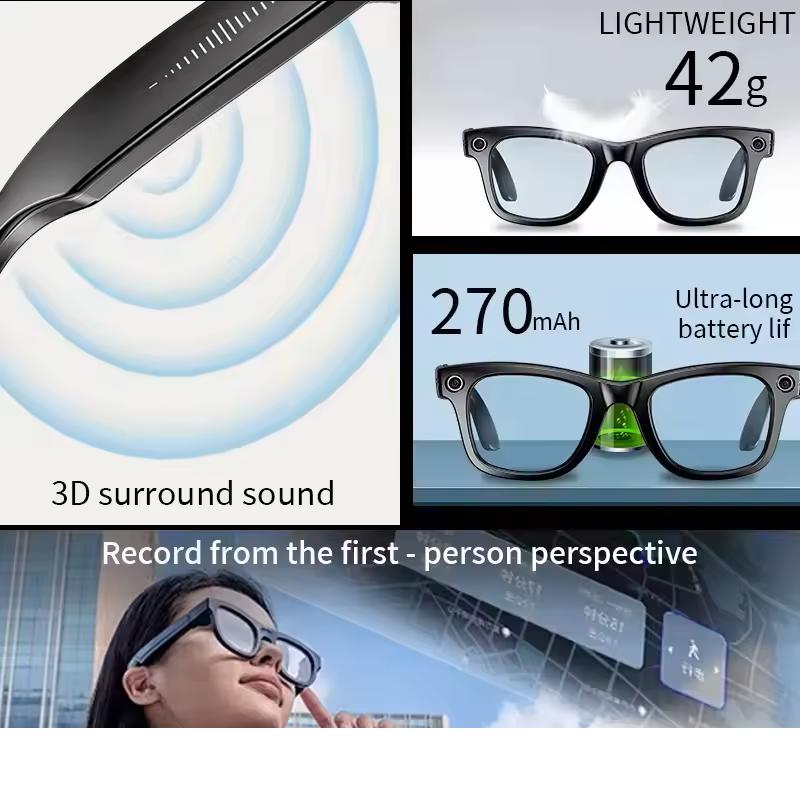 Real User Stories: How Smart Black Glasses with Camera, AI, 800W, Voice Control, WiFi and Bluetooth, HD1080P Recording, Smart Glasses, Compatible with Android and iOS Changed Their Lives