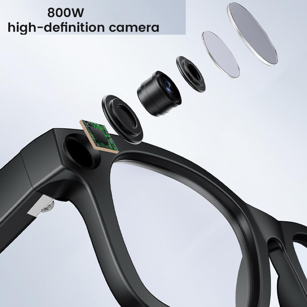 Discover the Revolutionary Features of Smart Glasses 800W Camera 1080P Video Recording Voice Assistant Anti-Shake 4GB Memory Sunglasses Blue Tooth Call Translation