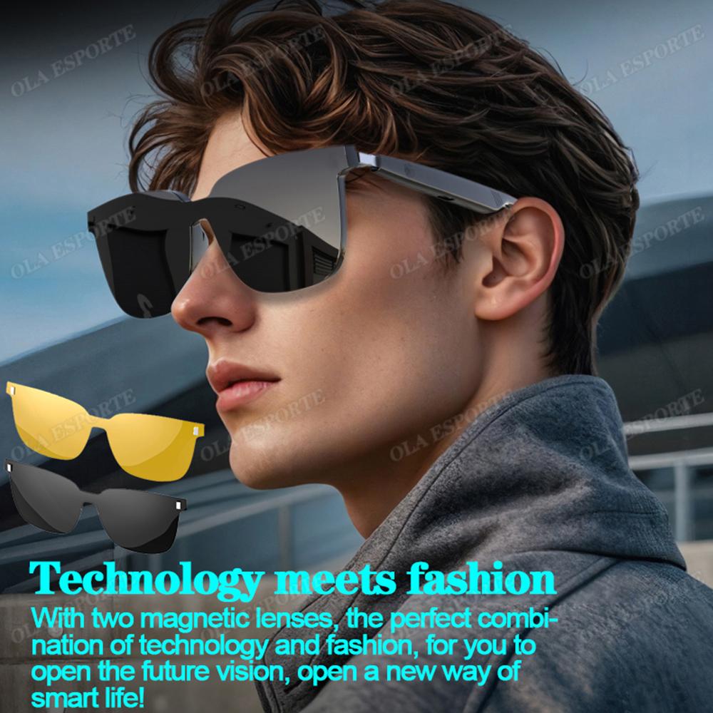 3-in-1 Smart Glasses Bluetooth With Automatic HD AI Voice Noise Music Eyewear Waterproof Calls Eyeglass smart glasses Men Women