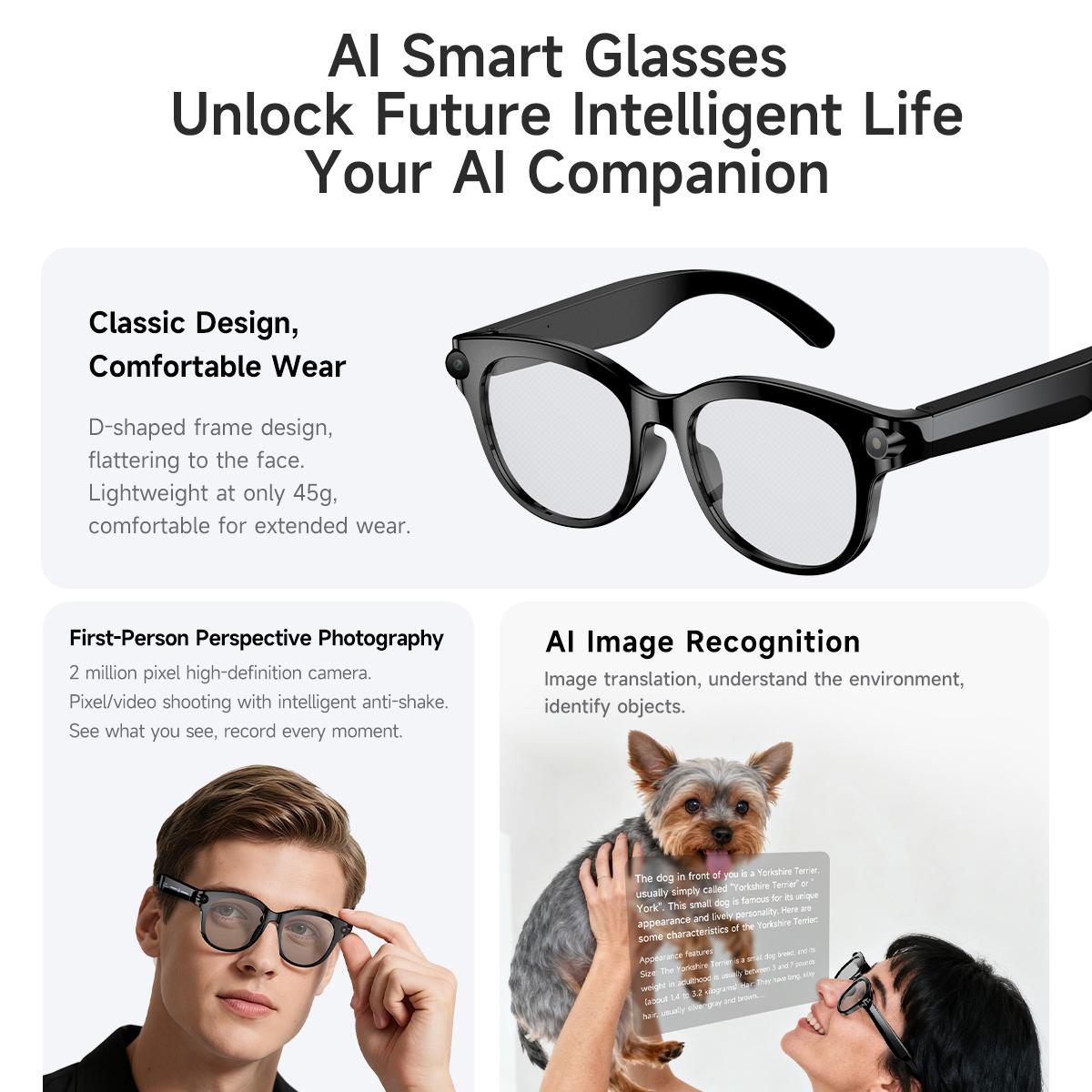 Real User Stories: How NEW AI Smart Glasses HD Camera LED light AI Translation Dialogue 290mAh Battery Meeting Video Record Outdoor Sports Sunglasses Changed Their Lives