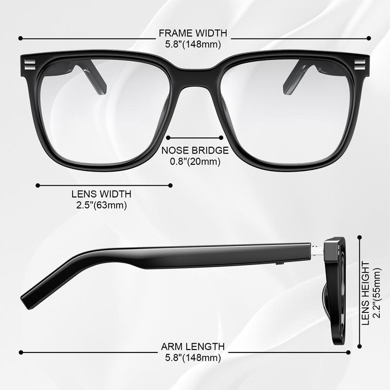 Anti Blue Light Smart Glasses UV Protection Photochromic Sunglasses Hands-Free Calls Audio Voice Assistant for Men Women