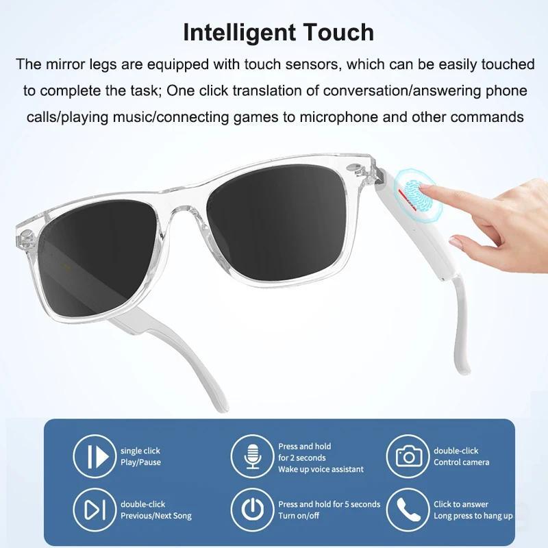 3 in 1 Smartglasses & Translator & Headset with Microphone Voice Assistant Bluetooth Call Camera Control Smart Bluetooth Glasses