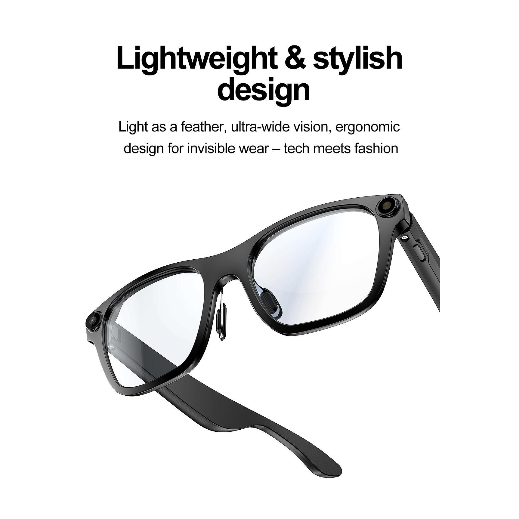 S336 AI Smart Camera Glasses 20MP 1080P Video Shoot Bluetooth Call Music Audio APP Viewing WiFi Smart Glasses for Women Men