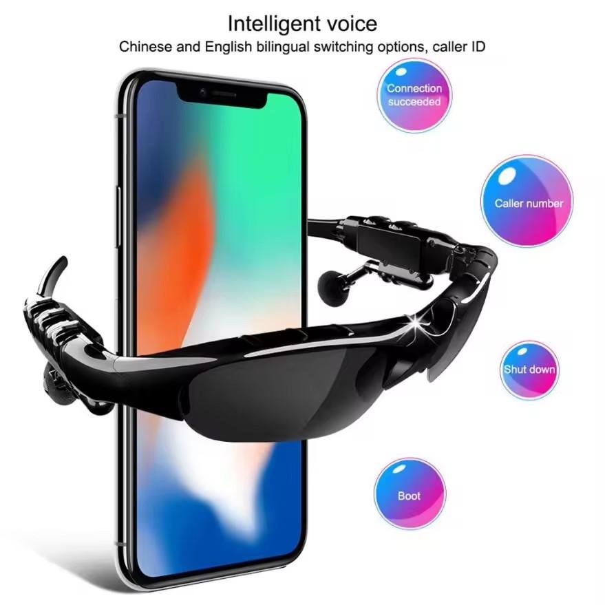 Stereo headphones, wireless headset with microphone, ideal for driving, cycling, and sports, noise reduction, includes glasses and sunglasses, excellent sound quality