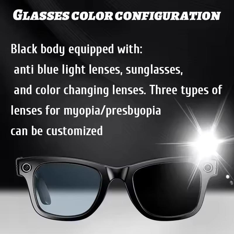800W AI Smart Camera Sunglasses  Translation Voice Control WiFi Bluetooth HD1080P Shooting Intelligent Glasses For Android IOS