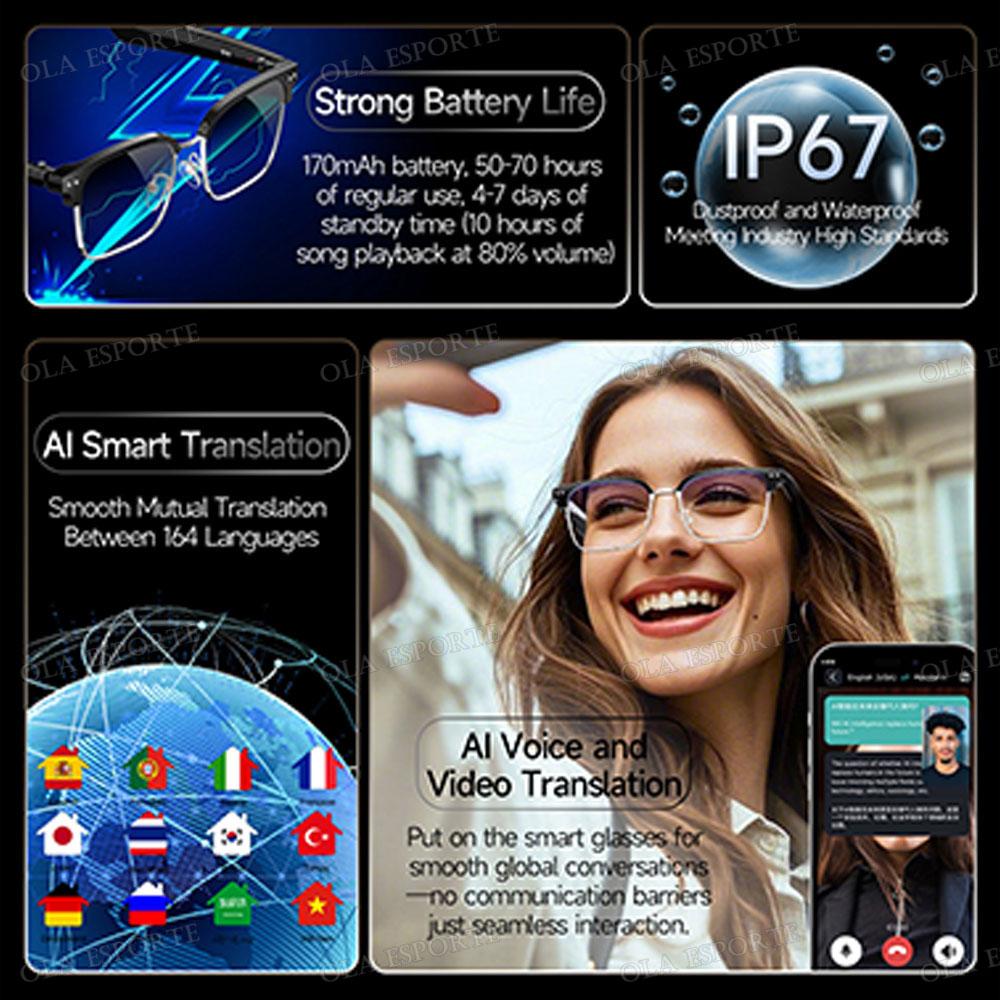 Unboxing and Review: The Fashion Smart Glasses Bluetooth call Voice Assistant Music Playback AI Intelligent Translation Glasses 170mAh Long Battery Life Experience